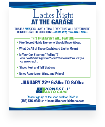 Ladies Night Flyer Full Information | Honest-1 Auto Care Deltona